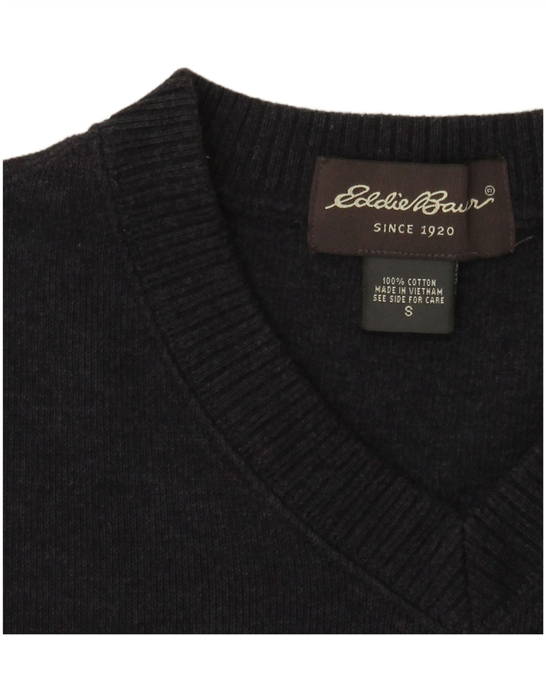 Eddie Bauer Herre V-hals sweater lille marineblå bomuld