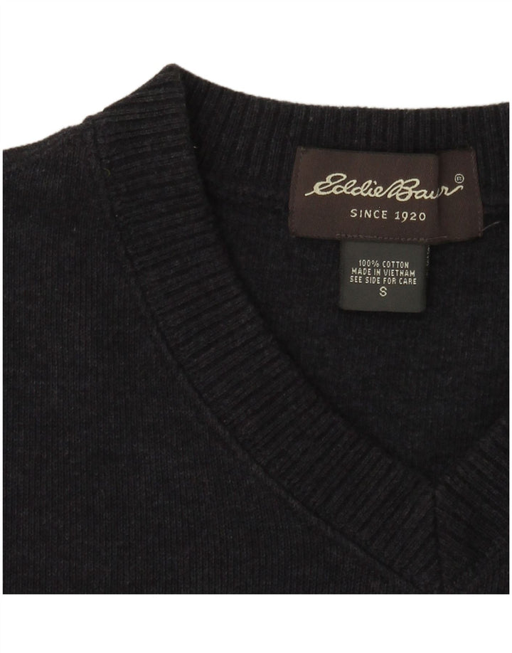 Eddie Bauer Herre V-hals sweater lille marineblå bomuld