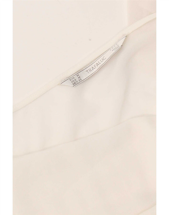 Zara Dame Langærmet Bluse Top UK 14 Medium White