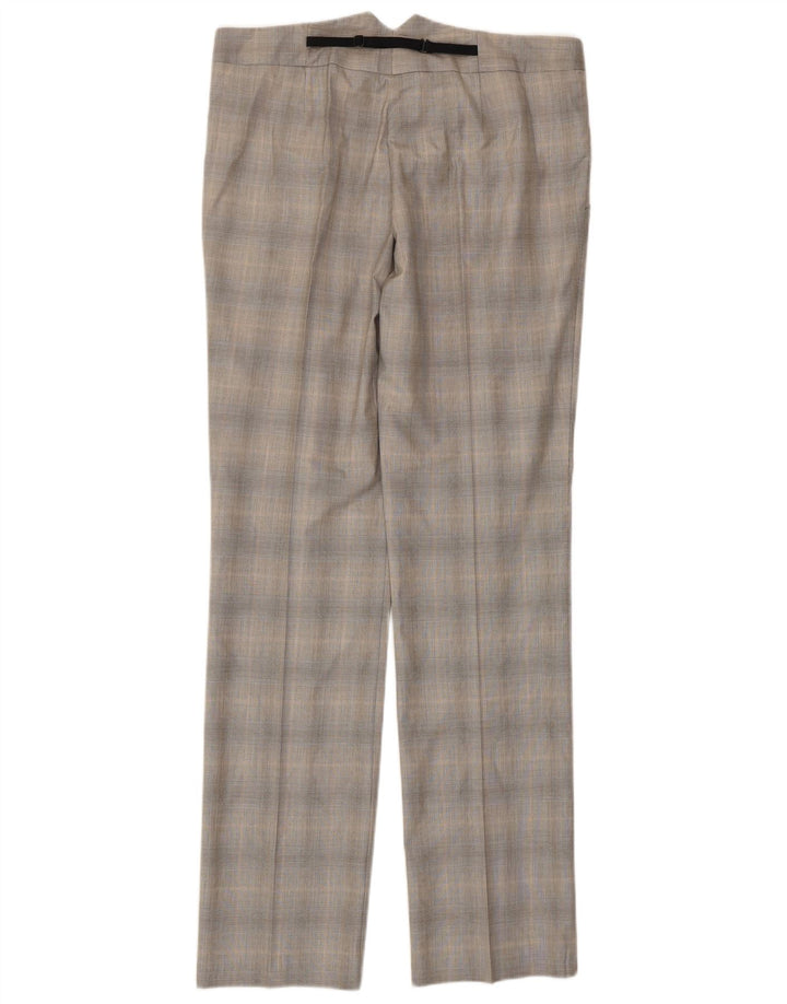 Sisley Dame Slim Suit Bukser IT 42 Medium W30 L33 Grå ternet polyester