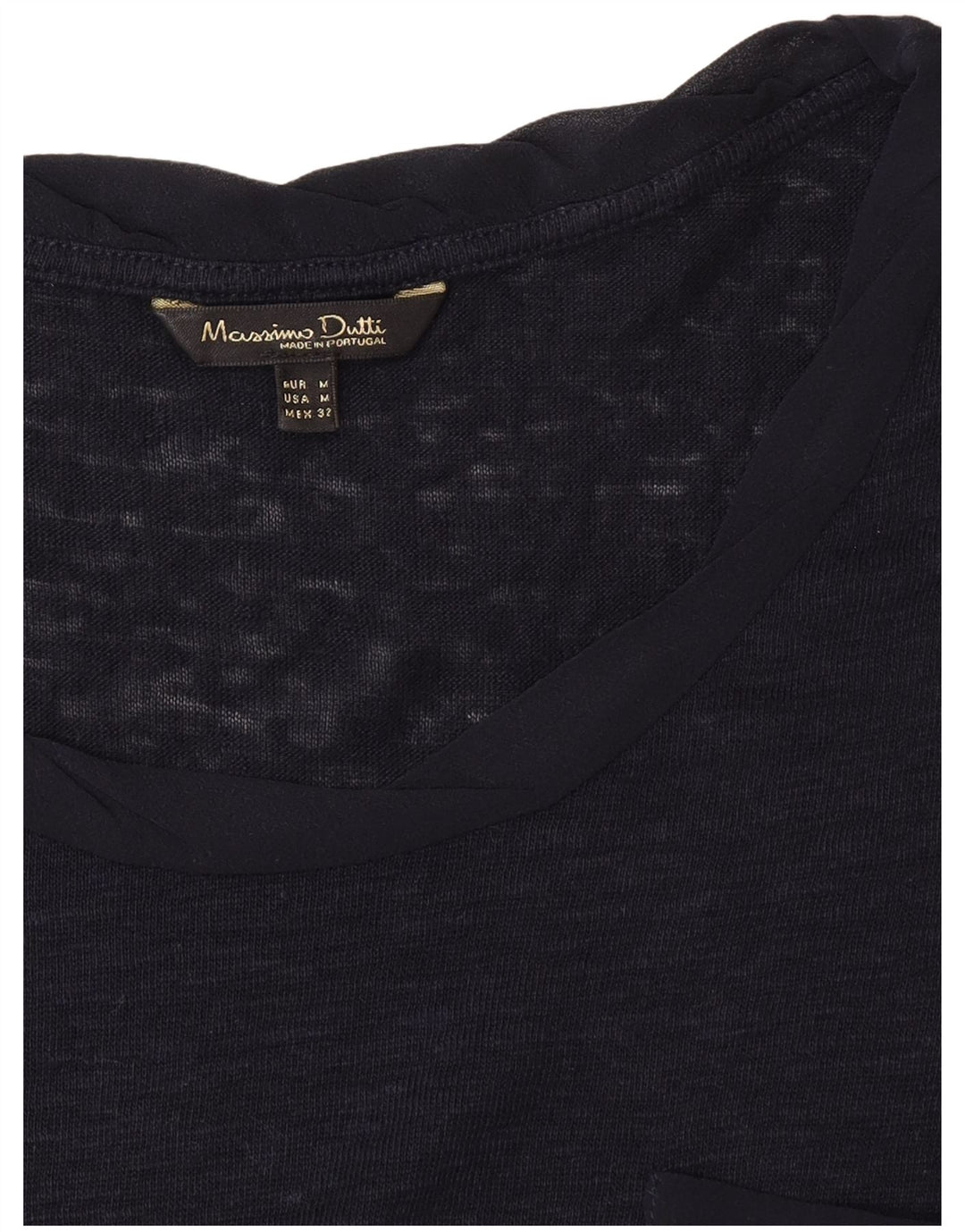 Massimo Dutti Dame T-Shirt Top UK 12 Medium Navy Blue