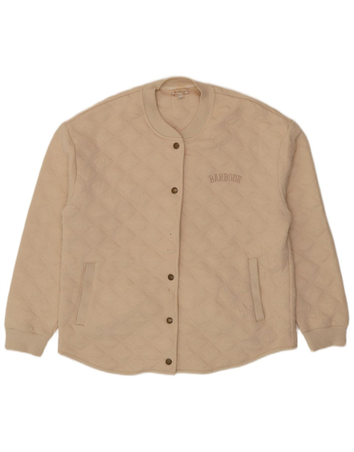 Barbour Dame Oversized Quiltet Jakke UK 10 Small Beige Bomuld