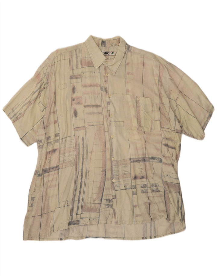 Vintage kortærmet herreskjorte XL Beige