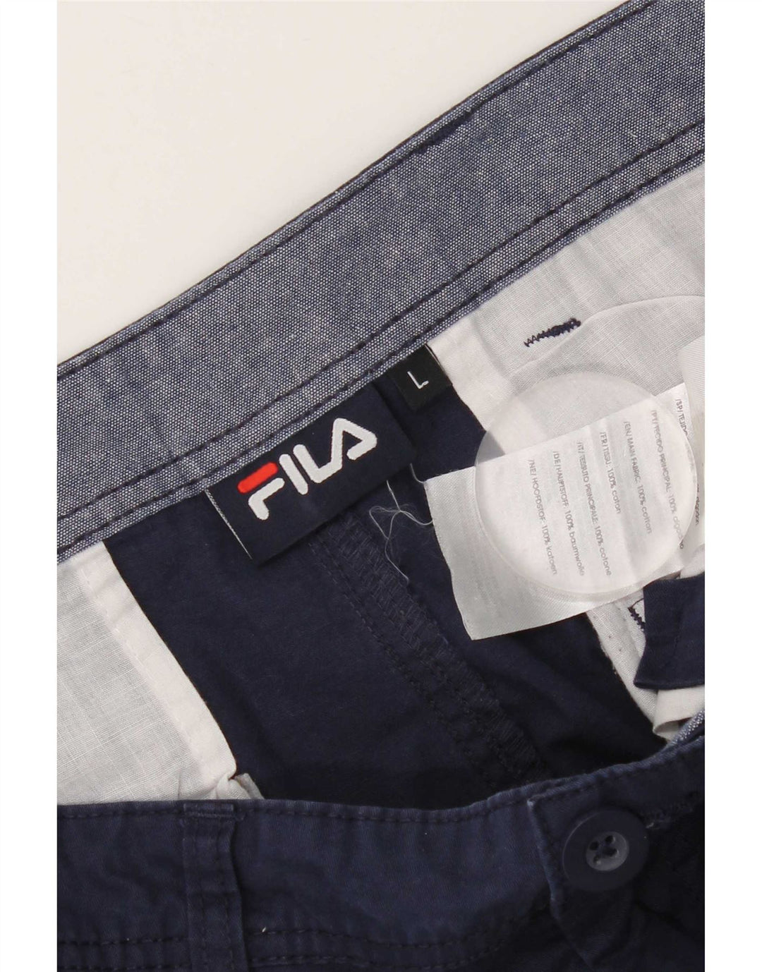 Fila Herre Chino Shorts Large W34 Marineblå Bomuld