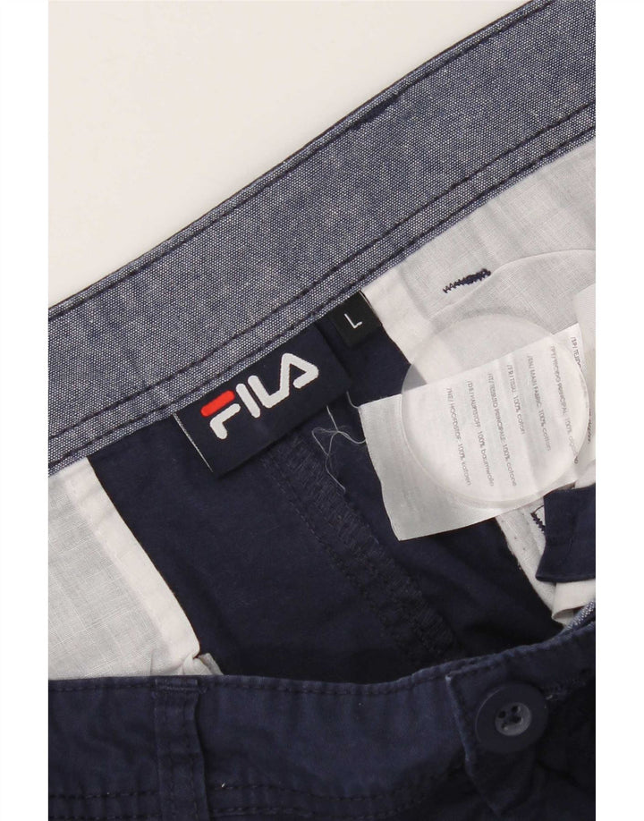 Fila Herre Chino Shorts Large W34 Marineblå Bomuld