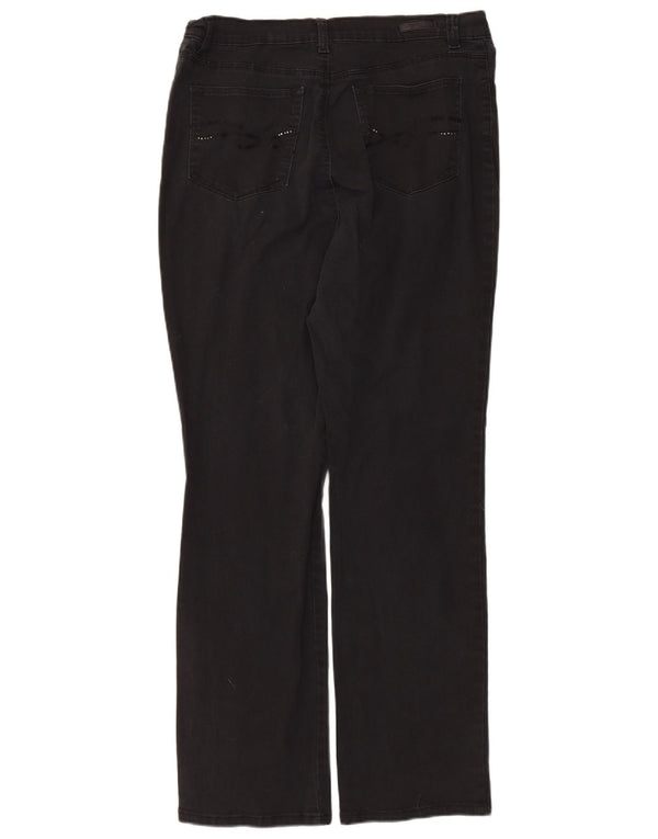 Lee Womens Straight Casual Trousers US 12 Large W34 L30 Black Cotton