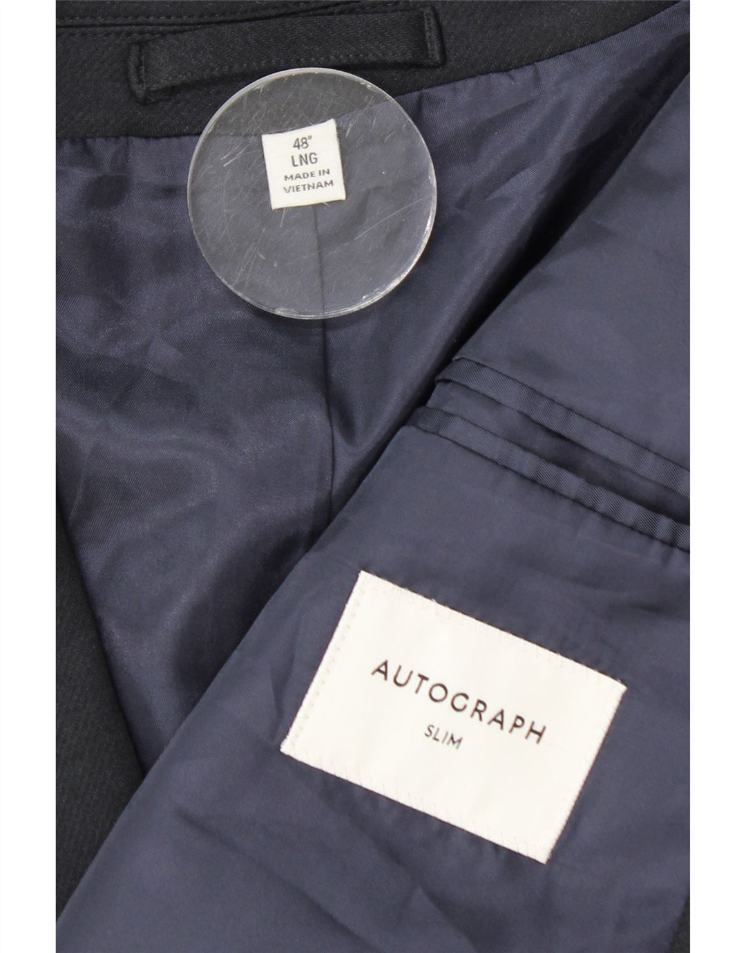 Marks & Spencer Herre Autograph Slim Fit Blazer Jacket UK 48 4XL Navy Blue