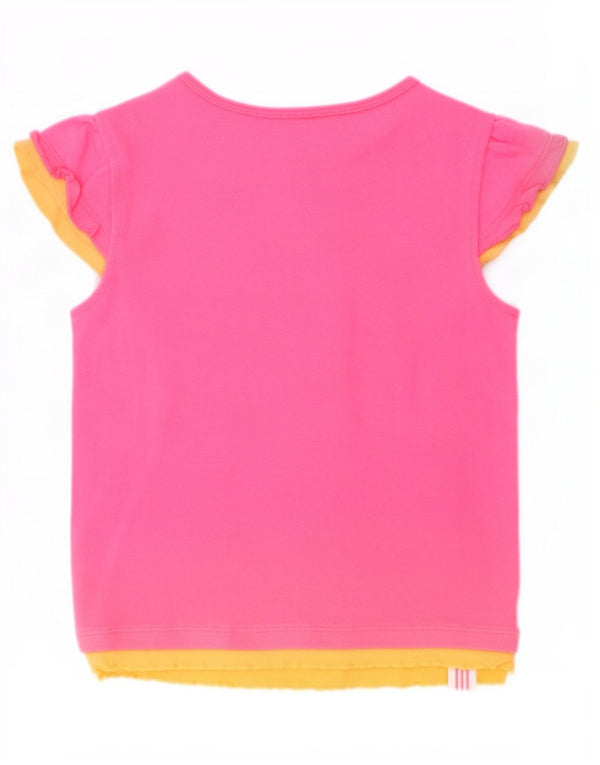 Adidas piger grafisk t-shirt top 5-6 år Pink Colourblock Bomuld