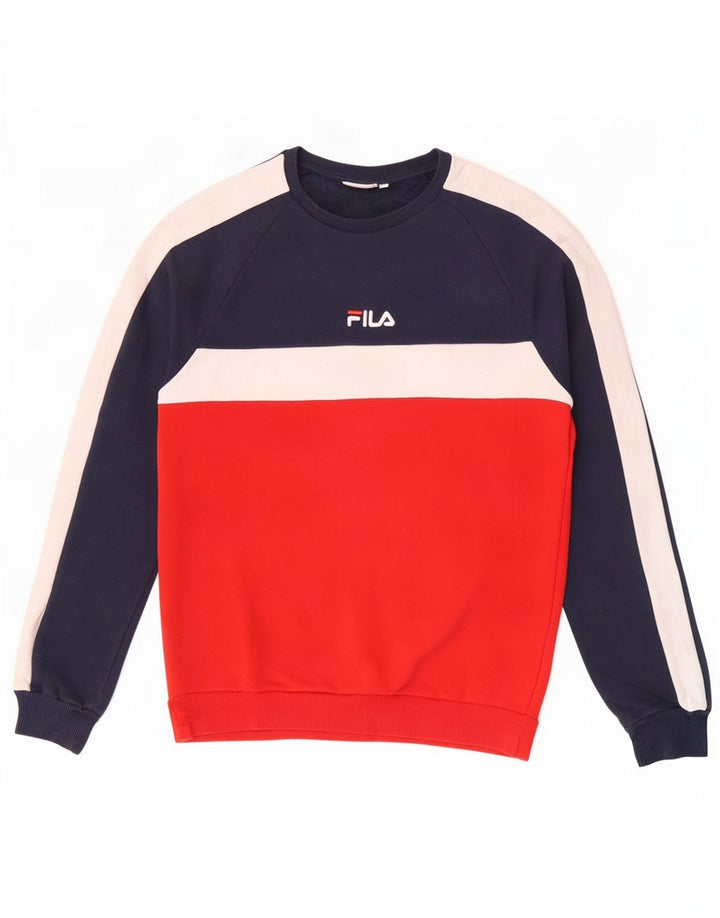 Fila Sweatshirt til mænd Medium Marineblå Colourblock Bomuld