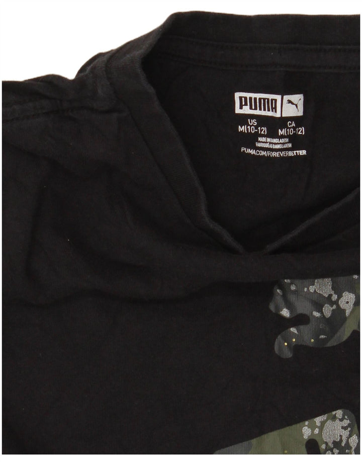 PUMA Grafisk T-shirt til drenge Top 10-11 år Medium Sort