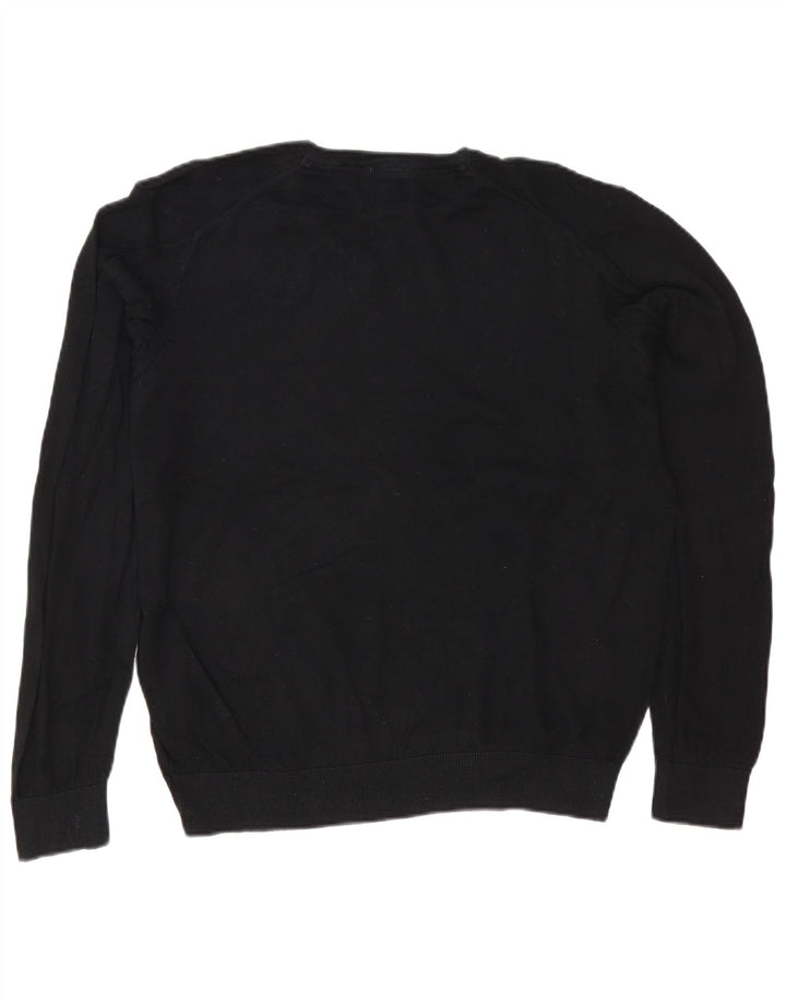 Marks & Spencer Herre Regular Fit V-hals sweater Stor sort bomuld