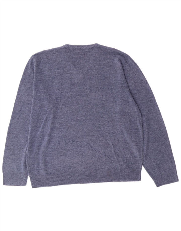 MARKS & SPENCER Herre Blue Harbor V-hals sweater XL Blue Classic