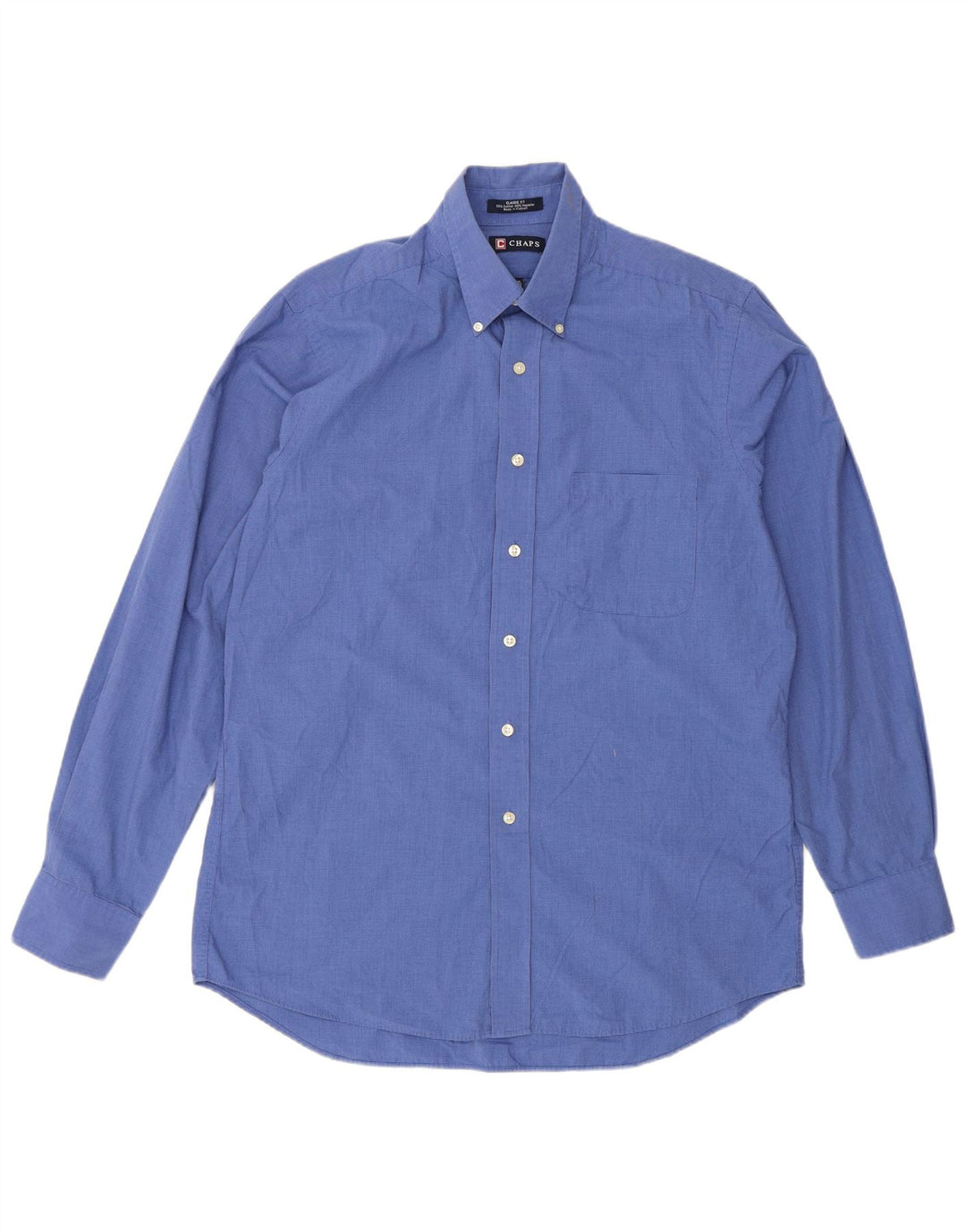 Chaps Herre Classic Fit Skjorte Størrelse 15 1/2 Medium Blue Ternet Bomuld