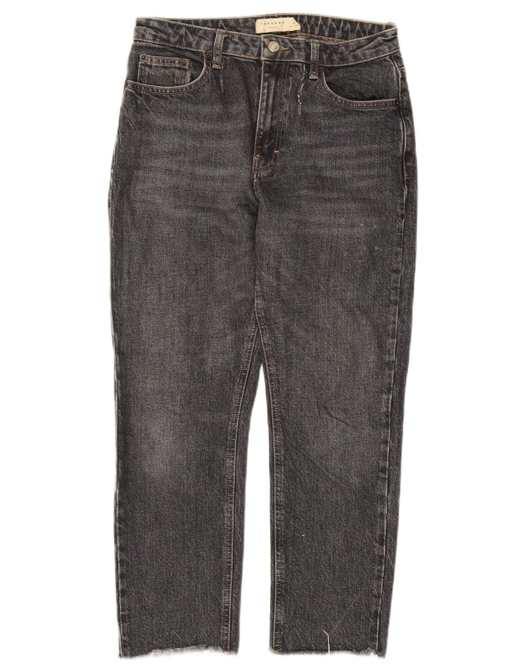 Topshop Dame Straight Jeans W28 L25 Grå Bomuld