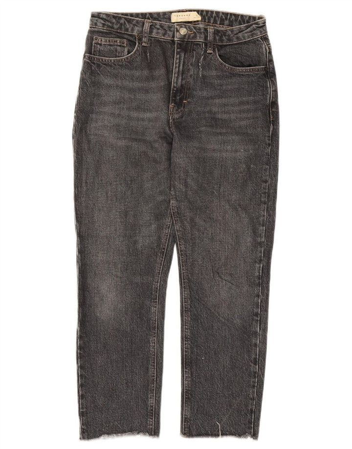 Topshop Dame Straight Jeans W28 L25 Grå Bomuld