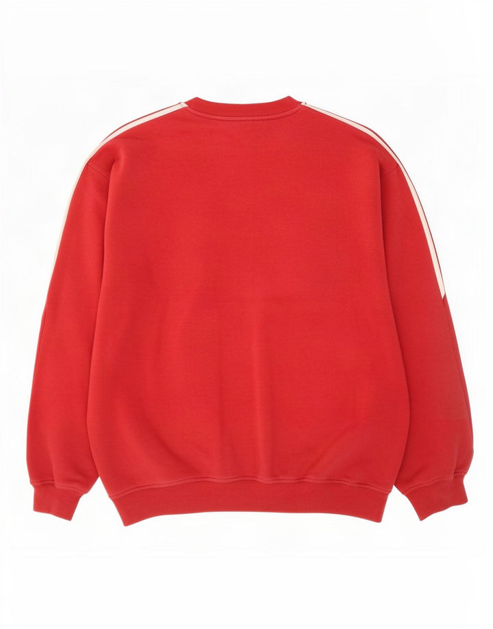 Adidas Herre Sweatshirt Jumper UK 44/46 Stor Rød Bomuld