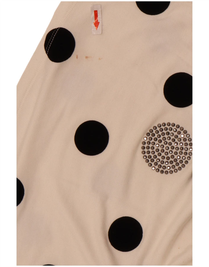 Liu Jo Dame Langærmet One Shoulder Top IT 42 Medium White Polka Dot