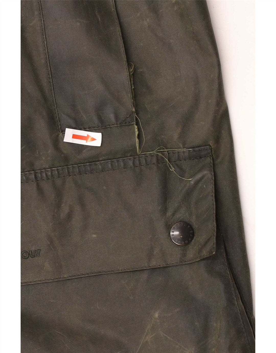 Barbour Herre Border Loose Fit Vokset Bomuldsjakke EU 48 Medium Grøn Bomuld