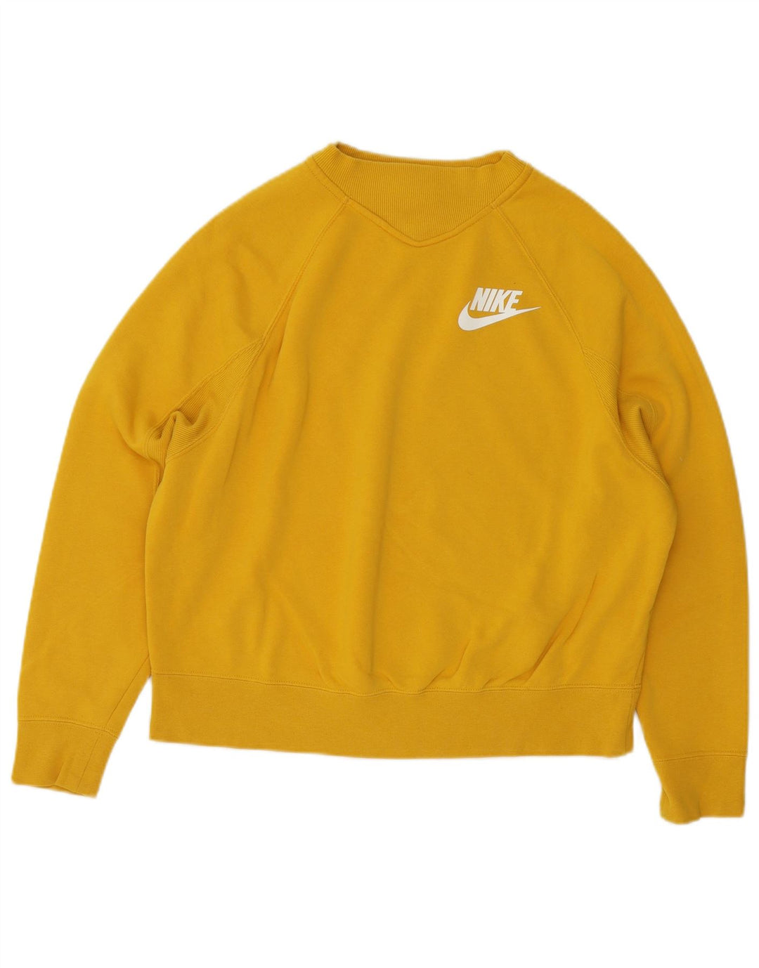 Nike Dame Oversized Sweatshirt Jumper UK 10 Lille Gul Bomuld