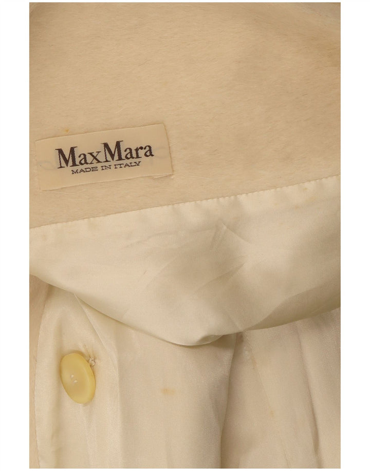 Max Mara Dame Dobbeltradet Frakke UK 10 Small Off White Classic