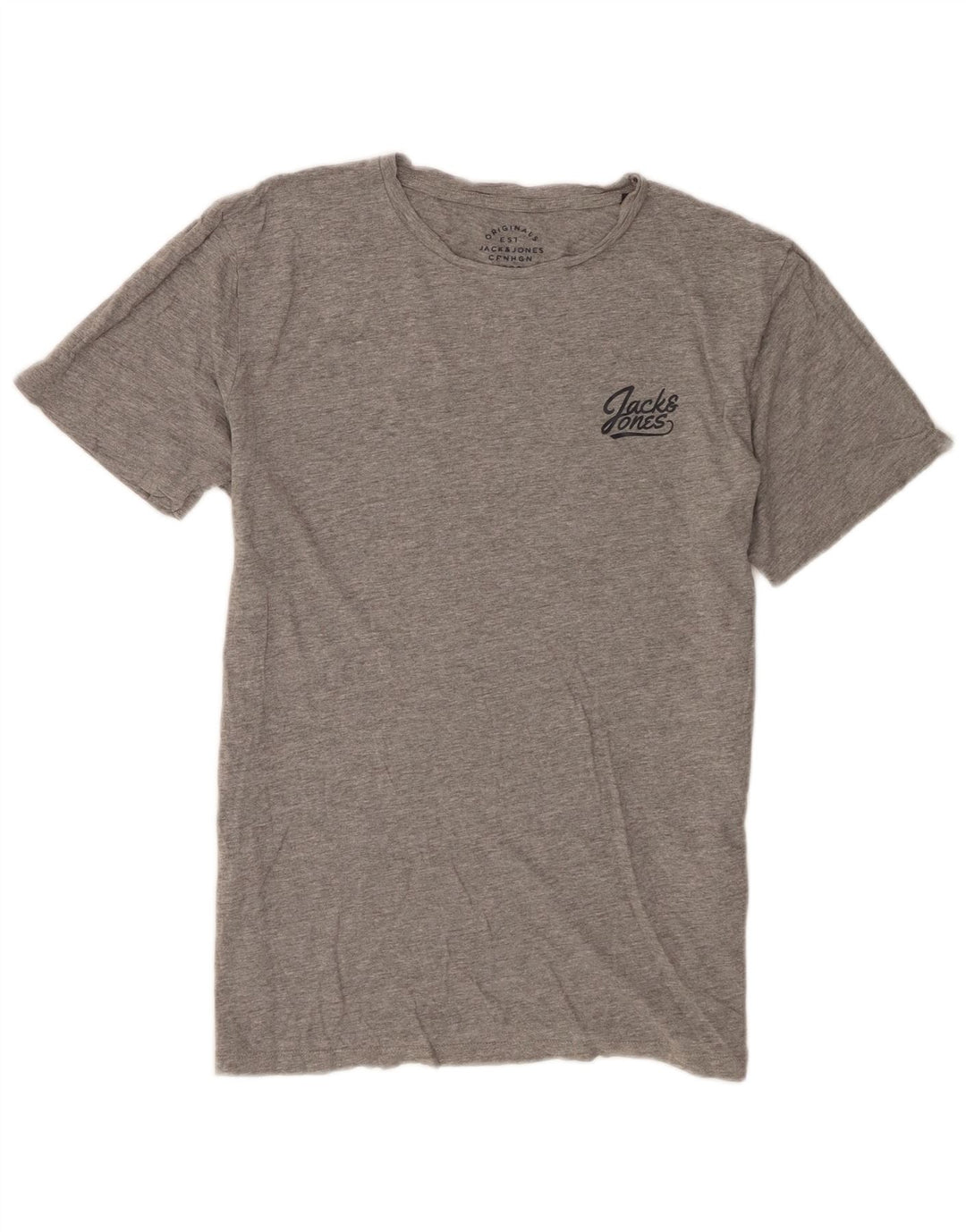 Jack & Jones Herre Grafisk T-Shirt Top Stor Grå Bomuld