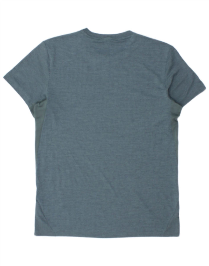 ADIDAS Herre T-Shirt Top Medium Blue Colourblock Polyester