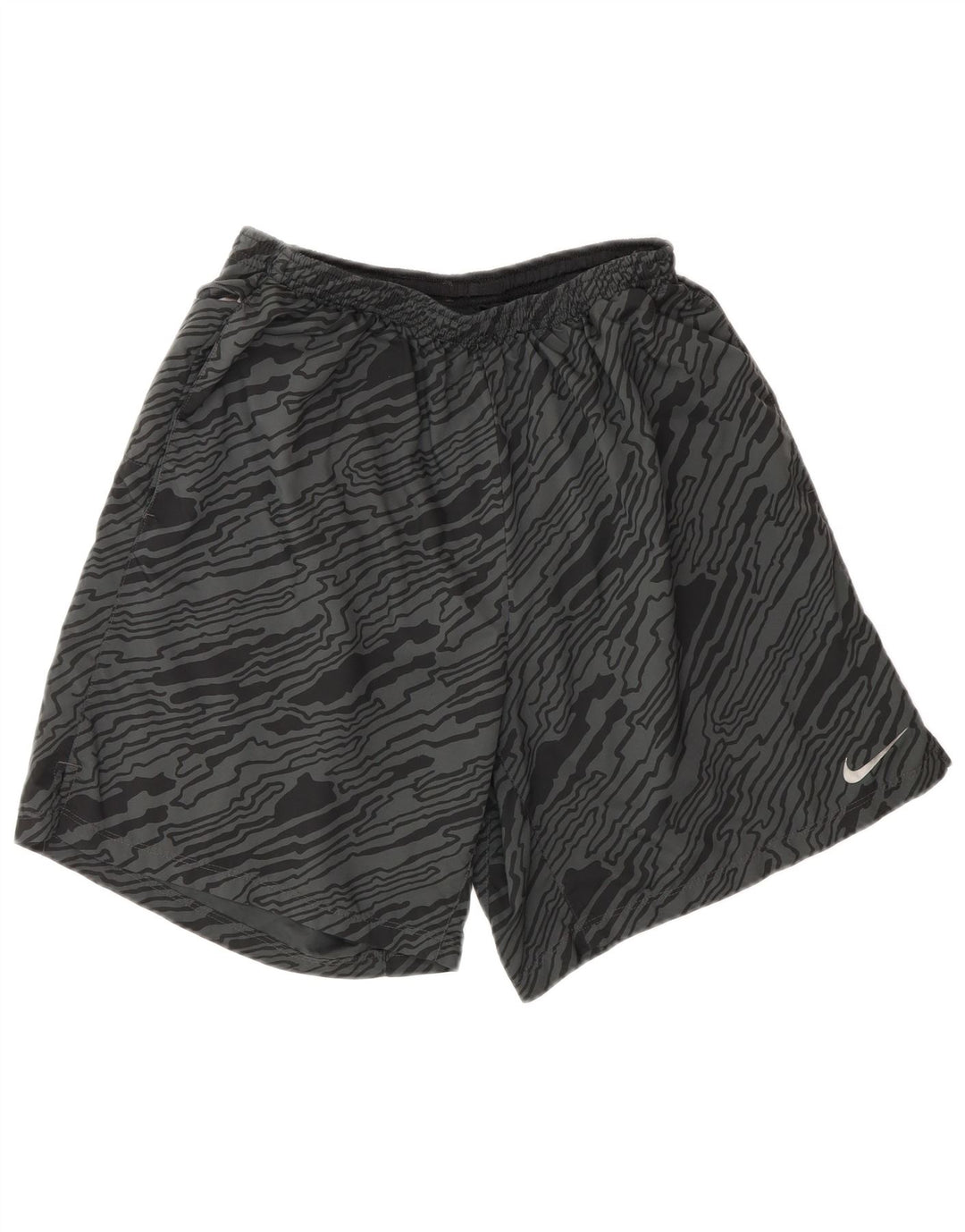 NIKE Herre Dri Fit sportsshorts med abstrakt mønster, store grå polyester