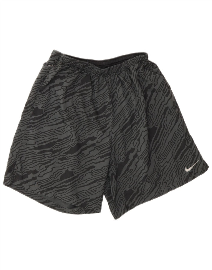NIKE Herre Dri Fit sportsshorts med abstrakt mønster, store grå polyester
