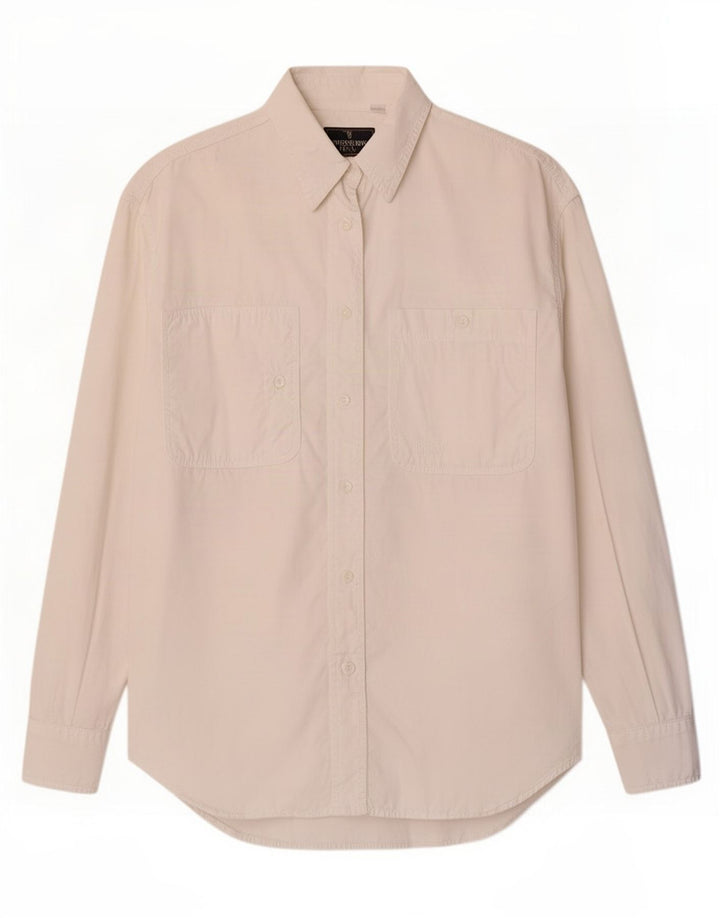 Trussardi Dame Oversized Shirt UK 10 Small Off White