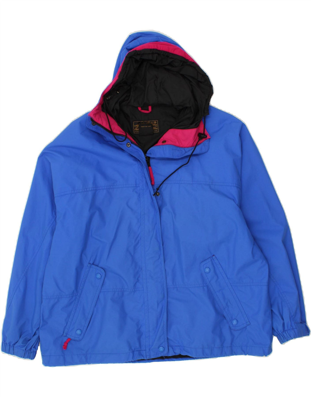 EDDIE BAUER Womens Hooded Windbreaker Jacket UK 18 XL Blue Nylon Vintage Eddie Bauer and Second-Hand Eddie Bauer from Messina Hembry 