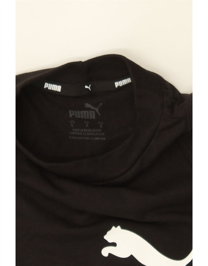 PUMA Womens Crop Graphic Vest Top UK 8 Small Black Cotton Vintage Puma and Second-Hand Puma from Messina Hembry 