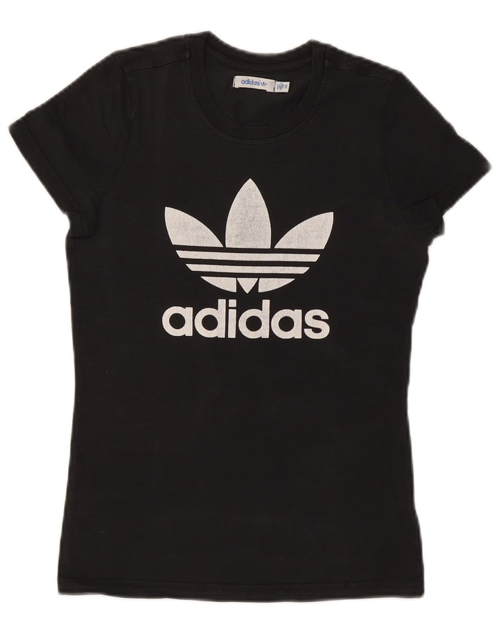 ADIDAS Womens Graphic T-Shirt Top EU 34 XS Black