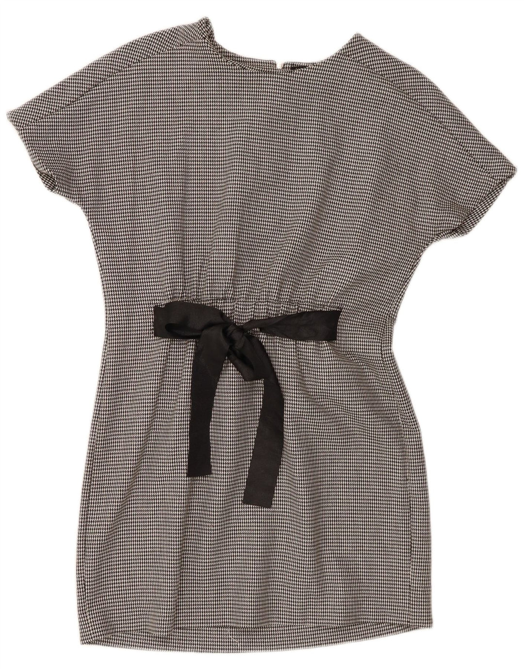 Zara Dame Trafaluc Basic Dress UK 10 Small Black Houndstooth Polyester