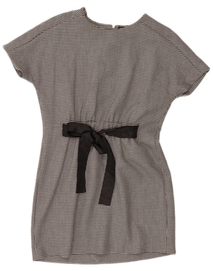 Zara Dame Trafaluc Basic Dress UK 10 Small Black Houndstooth Polyester