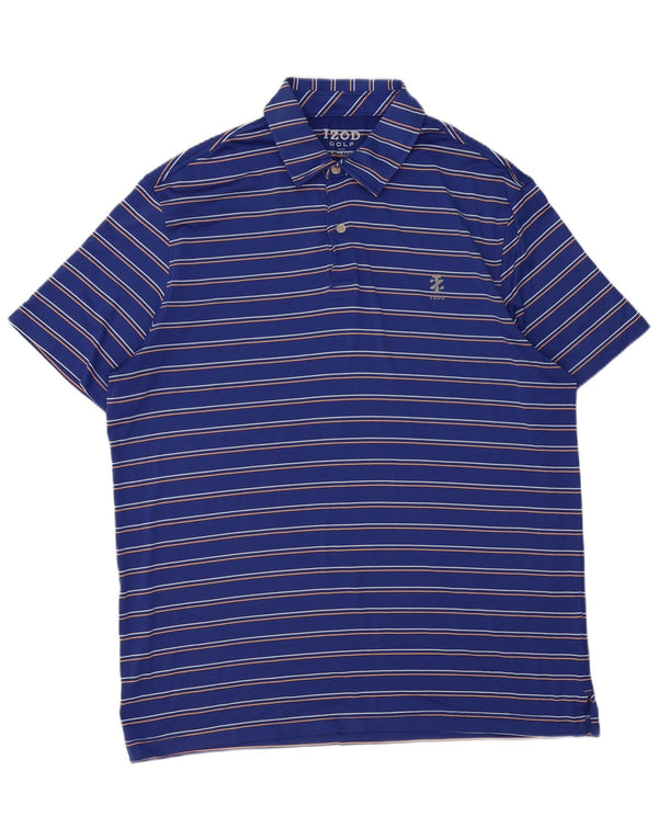 IZOD Golf Polo Shirt til mænd Stor blå stribet polyester