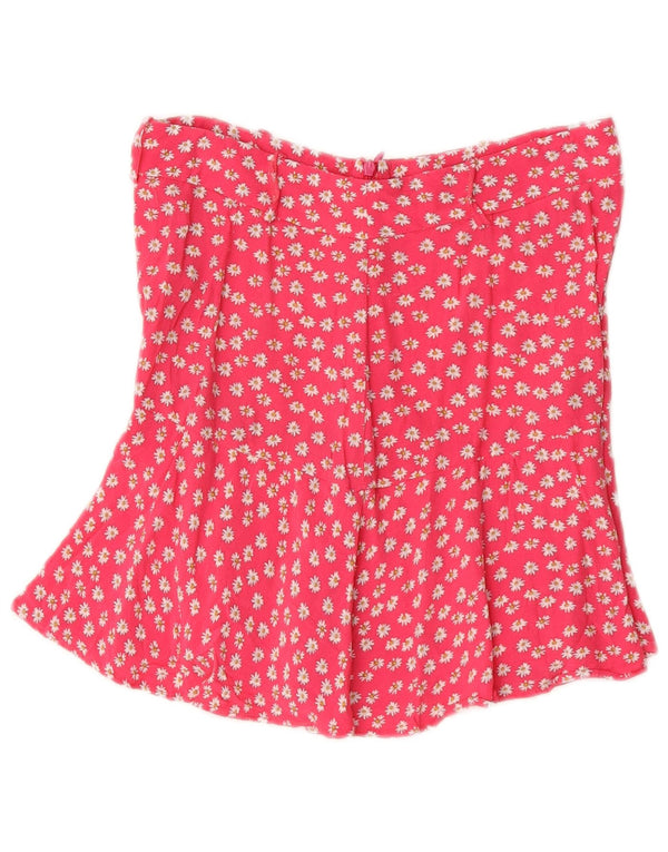 Zara Womens High Waist Shorts Medium W28 Pink Floral Viscose