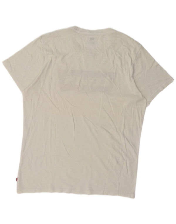 Levi's Herre Grafisk T-shirt Top Large Hvid