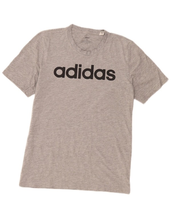 Adidas Herre Grafisk T-Shirt Top Lille Grå Bomuld