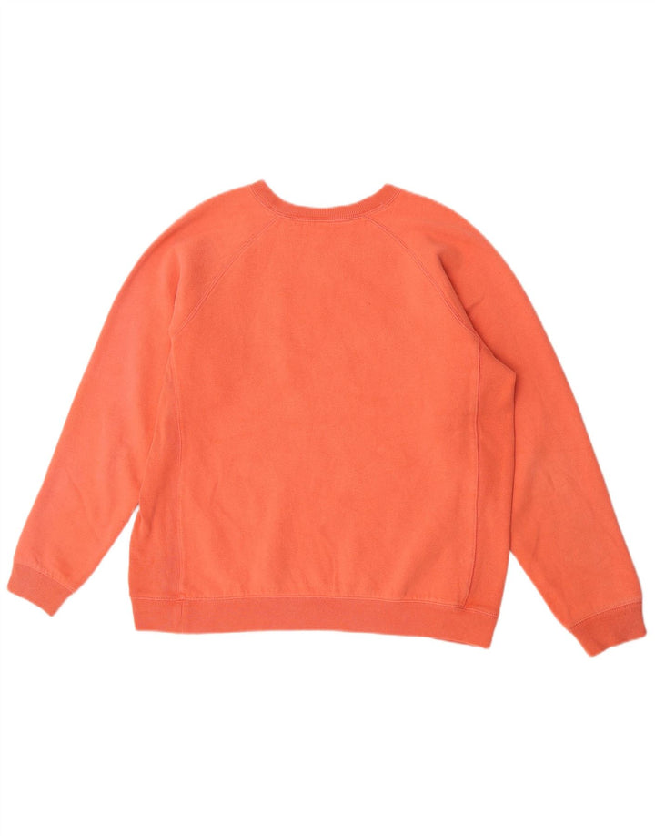 Izod Dame Grafisk Sweatshirt Jumper UK 14 Medium Orange Bomuld