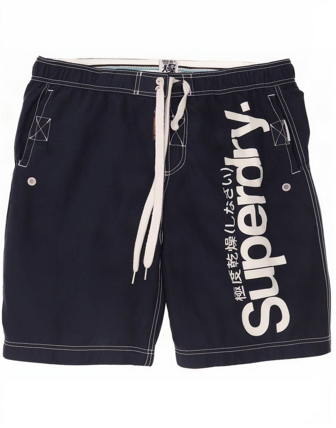 Superdry grafiske badeshorts til mænd store marineblå