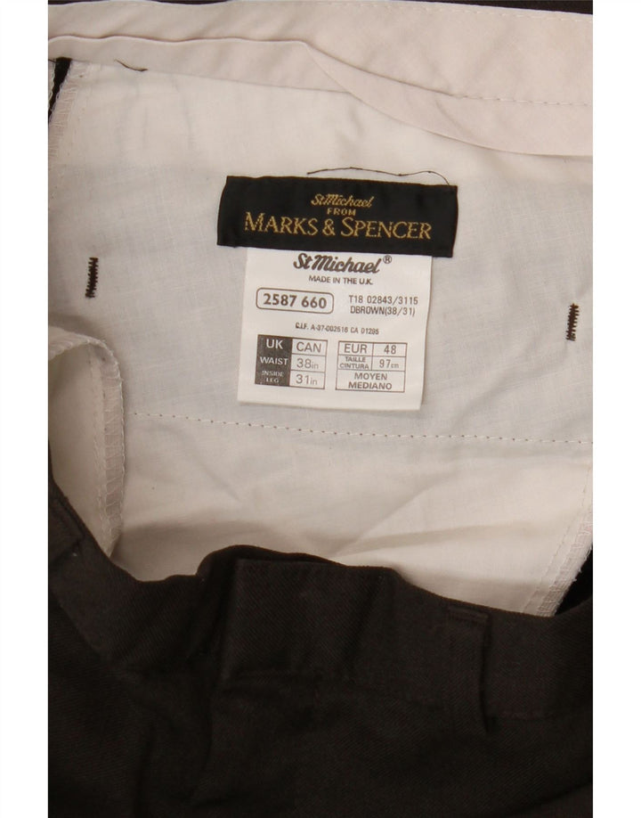 Marks & Spencer Herre tilspidsede fritidsbukser W38 L31 brun polyester