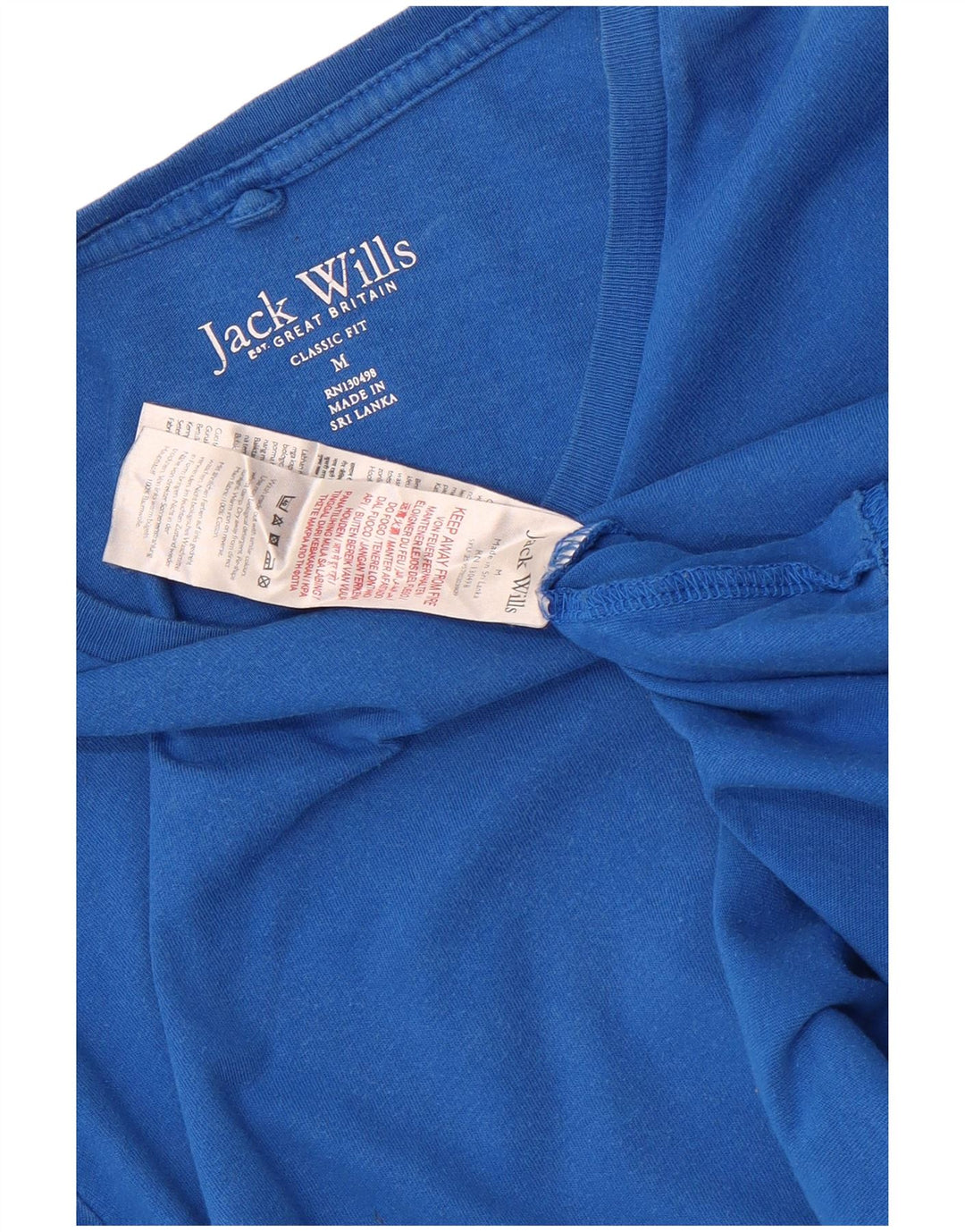 Jack Wills Herre Classic Fit T-shirt Top Medium Blue Bomuld