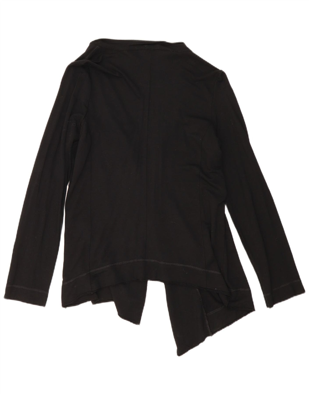 Benetton Dame Asymmetrisk Cardigan Sweater UK 12 Medium Sort