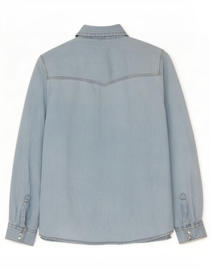 Benetton Dame Denim Shirt UK 10 Small Blue
