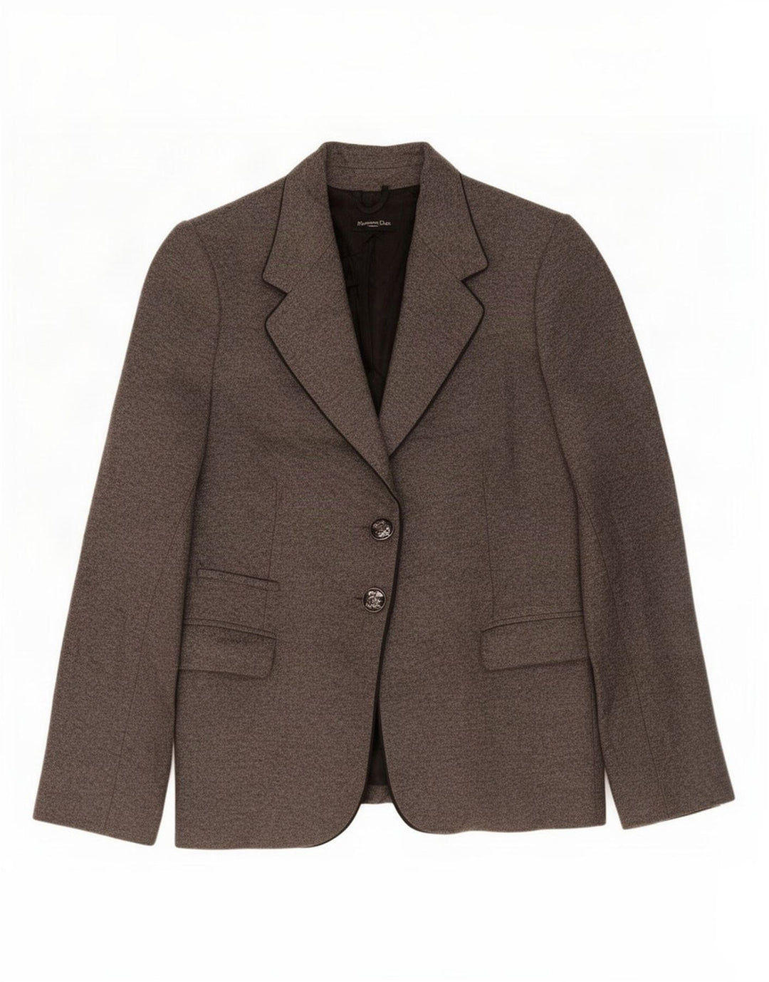 Massimo Dutti Dame 2-knaps blazerjakke EU 44 XL Grå Uld