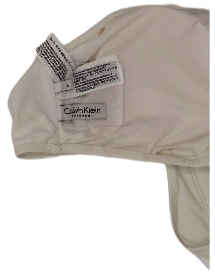 Calvin Klein Grafisk badetøj til kvinder Stor hvid polyester