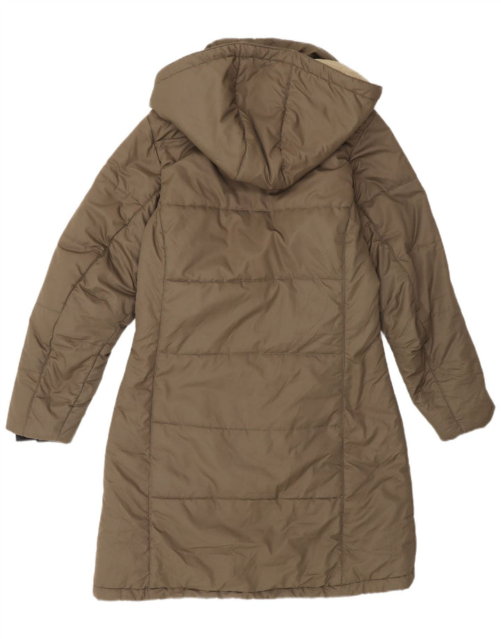 Jack Wolfskin Dame Hætte Polstret Frakke UK 10 Small Khaki Polyester