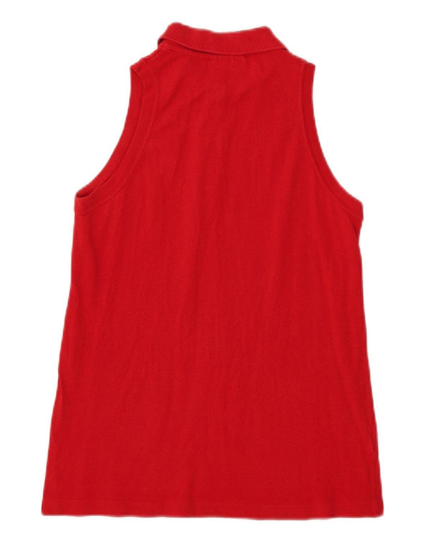 Lacoste ærmeløs poloshirt til kvinder størrelse 40 Medium rød bomuld