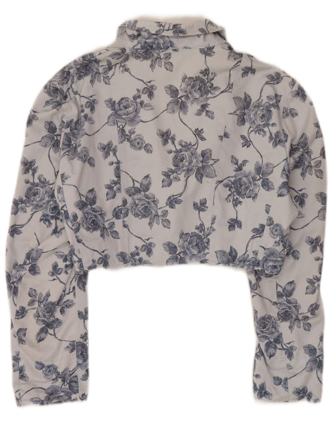 Vintage kvinders 1 knap Bolero jakke UK 14 Medium Blue Floral