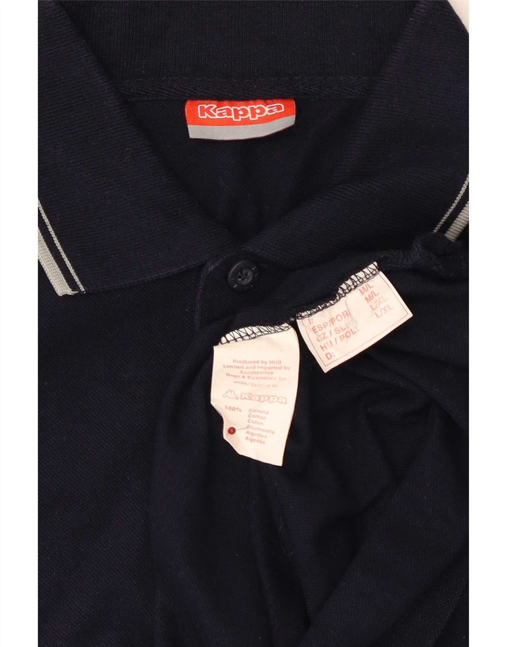 Kappa herre poloshirt stor marineblå stribet bomuld
